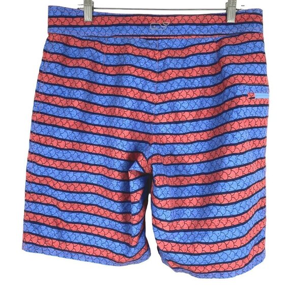 Vineyard Vines Angler Stripe Board Shorts Men's Size 32 Printed SS-1242 - Picture 6 of 11